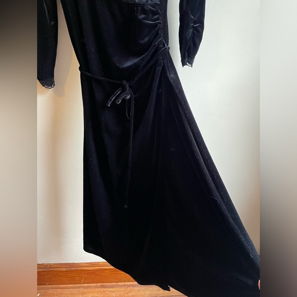 Apt 9 dark romantic lace trim midi velour dress size M stretch whimsigoth witchy - Picture 7 of 13